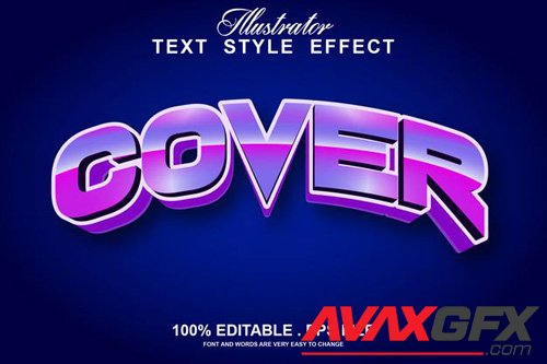 Cover text effect editable