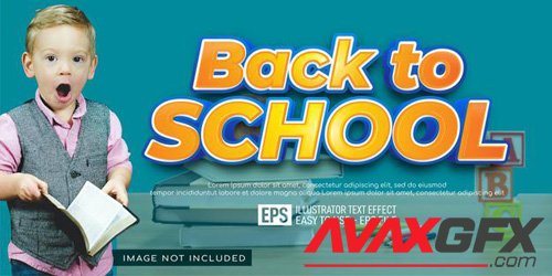 Back to school text editable style effect template