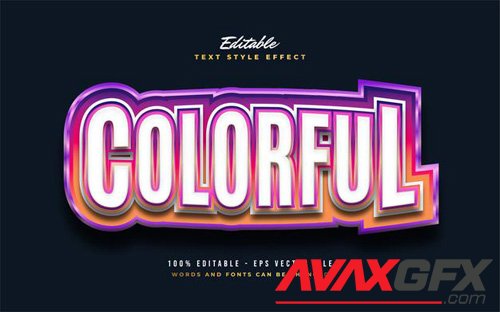 Colorful editable text style effect