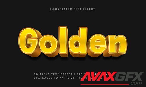 Golden comic style text font effect