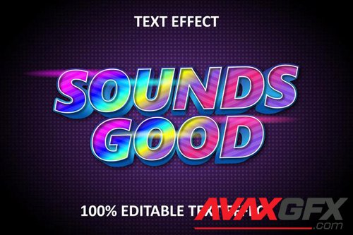 Editable text effect rainbow light new