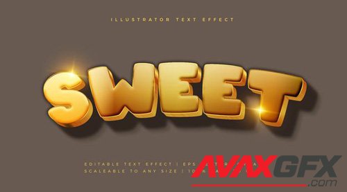 Cute sweet tasty text style font effect