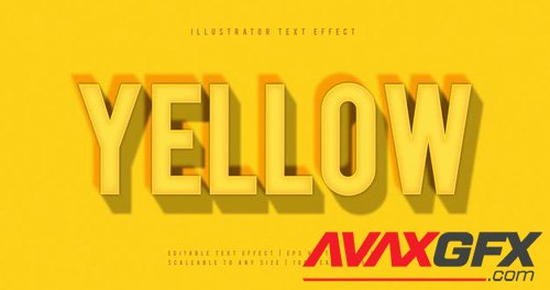 Yellow light shadow text font effect