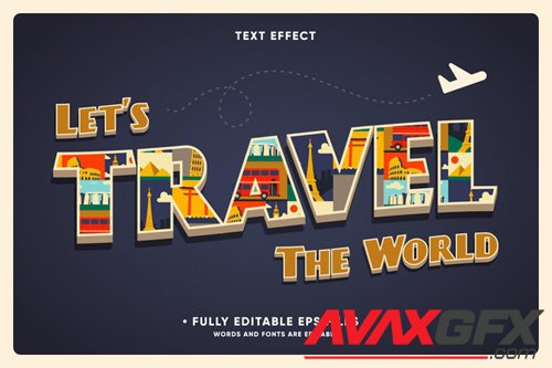 Vacation travel background with text effect