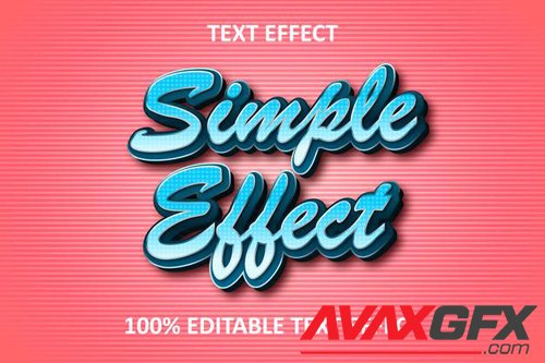 Simple retro editable text effect blue pink