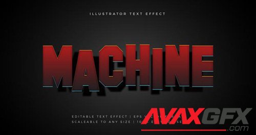 Red machine shadow text font effect