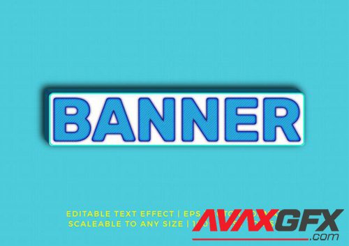 Rectangle banner 3d title text effect