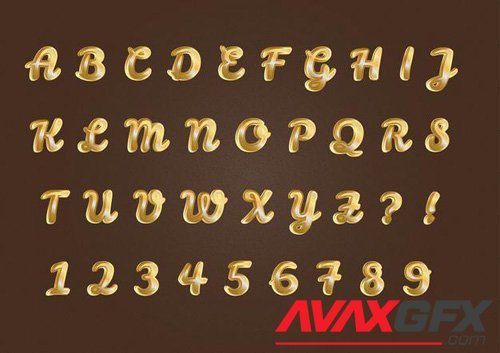 Pure golden alphabets numbers set
