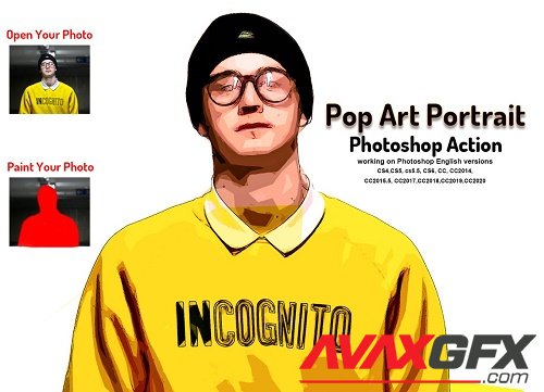 Pop Art Portrait Photoshop Action - 5682222