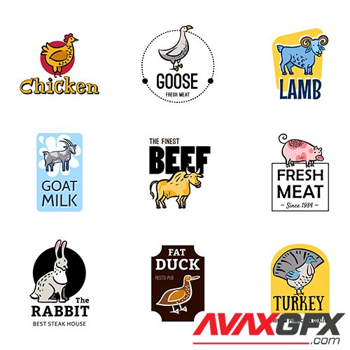 Food logos set