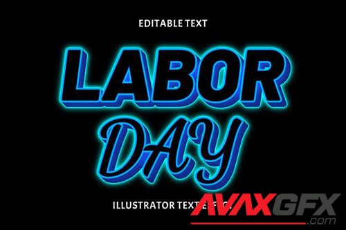 Labor day editable vector text effect