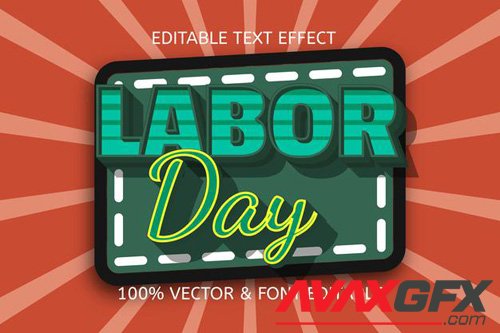 Labor day color editable text effect
