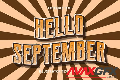 Hello september retro editable text effect