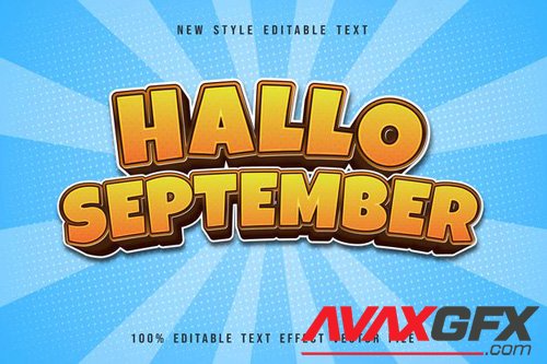 Hallo september editable text effect