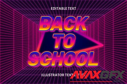 Back to school color editable text effect