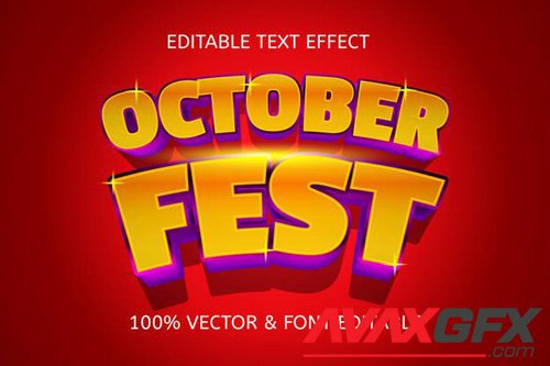 Vector October fest editable text effect