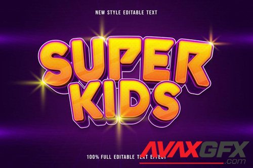 Super kids editable text effect