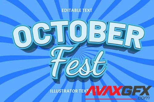 October fest vector editable text effect