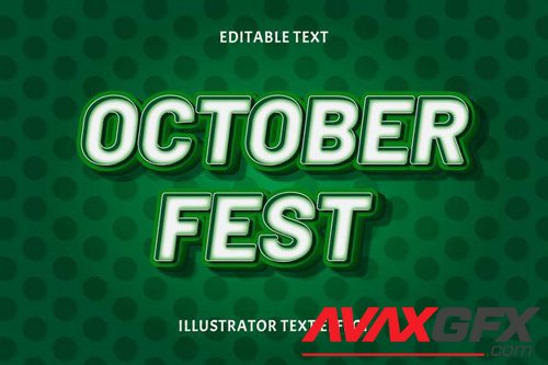 October fest editable vector text effect