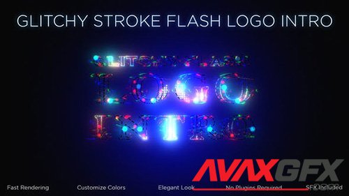 Glitchy Stroke Flash Logo Intro 32879856