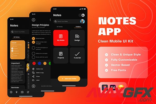 Notes App Mobile UI Kit