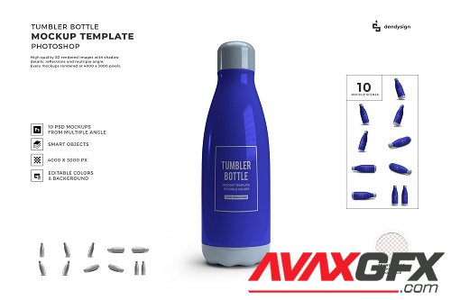 Drinking Tumbler Bottle Mockup Template Bundle - 1463607