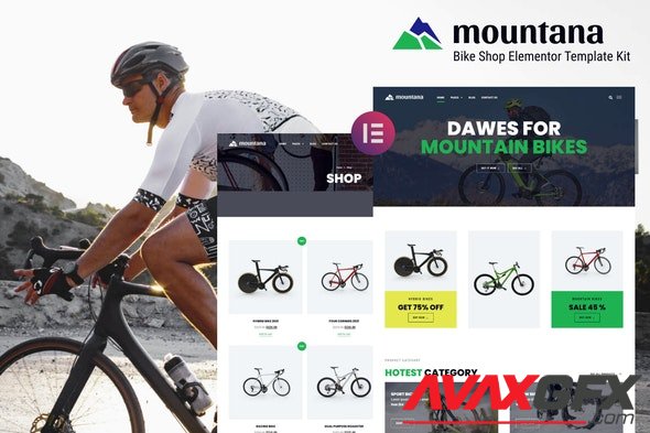 ThemeForest - Mountana v1.0.0 - Bike Shop WooCommerce Elementor Template Kit - 33072261