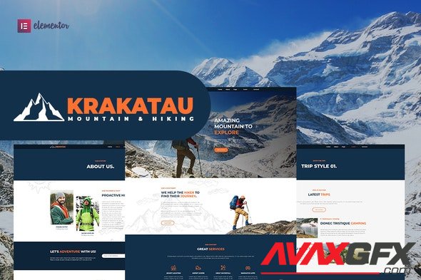 ThemeForest - Krakatau v1.0.1 - Mountain & Hiking Elementor Template Kit - 32983743