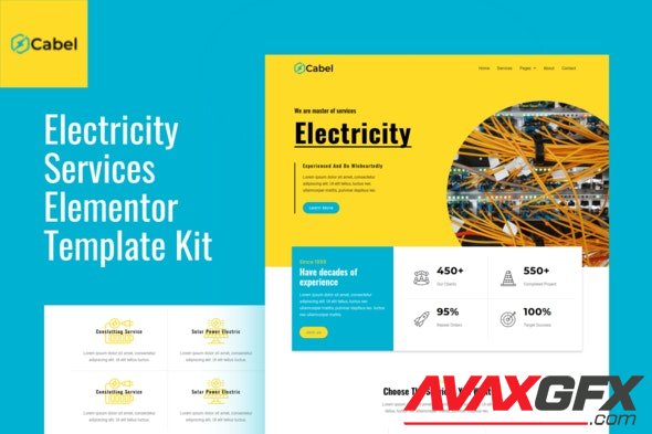 ThemeForest - Cabel v1.0.0 - Electricity Services Elementor Template Kit - 33051505