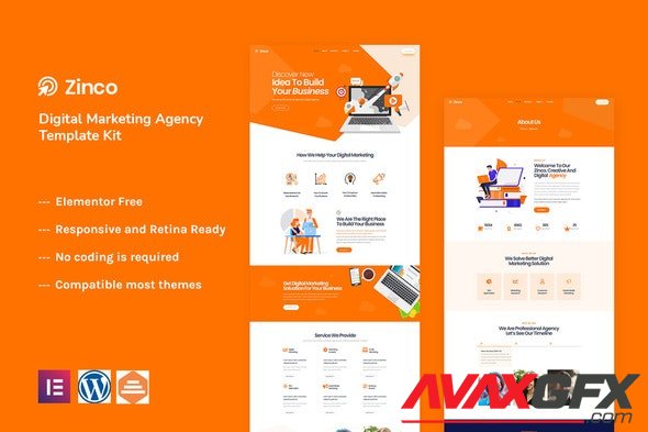 ThemeForest - Zinco v1.0.0 - Digital Marketing Agency Elementor Template Kit - 33040790