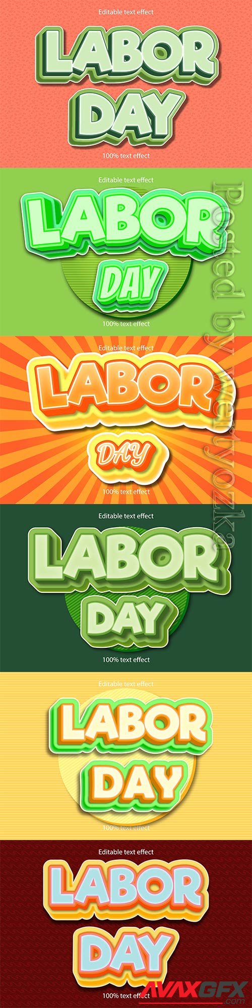 Labor day editable text effect vol 5