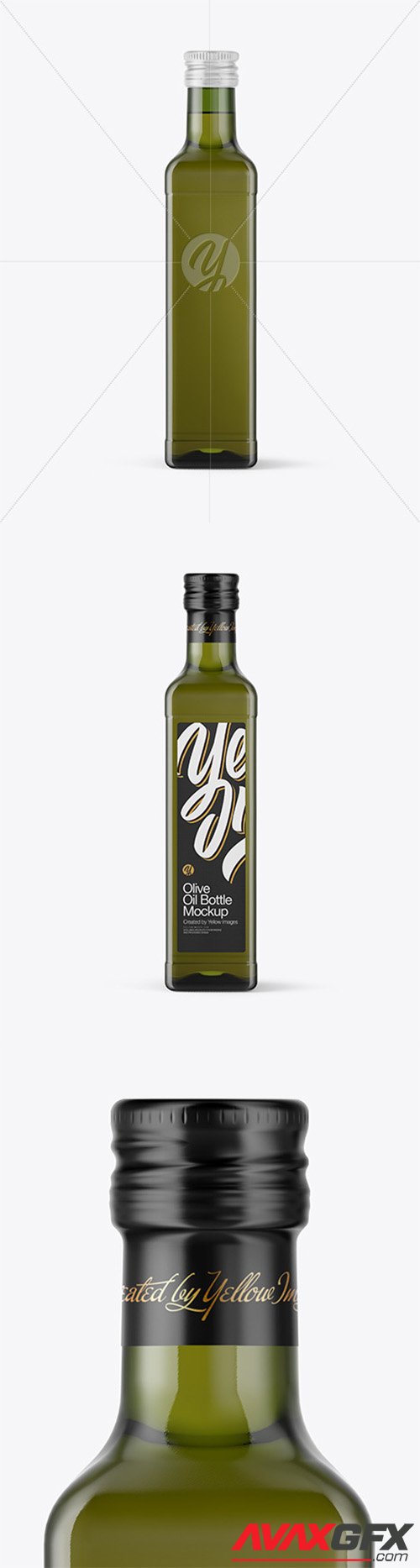Green Glass Olive Oil Bottle Mockup 46636