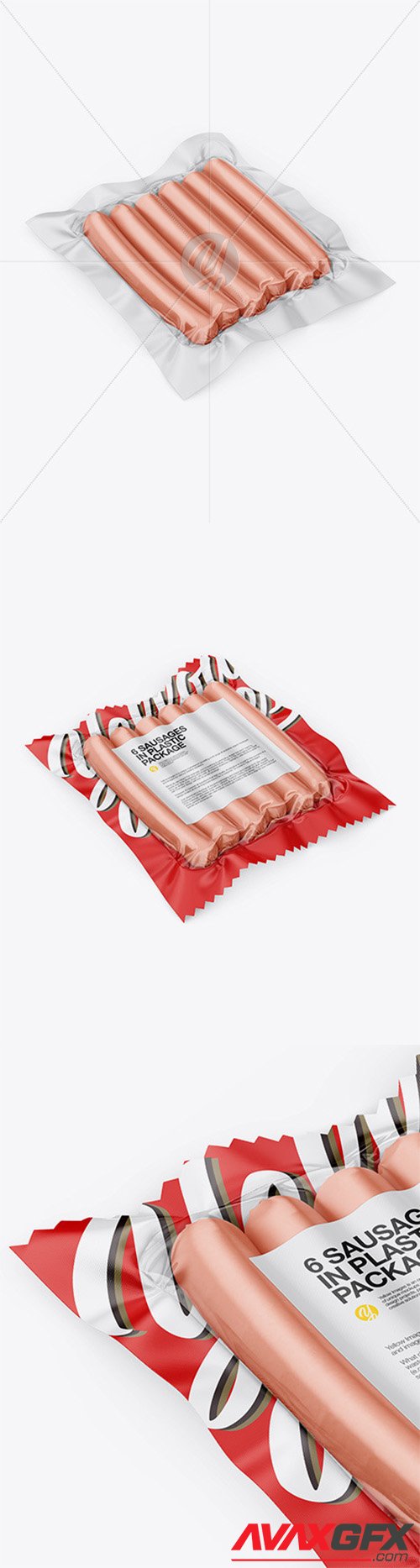 6 Sausages Pack Mockup - Half Side View 53365