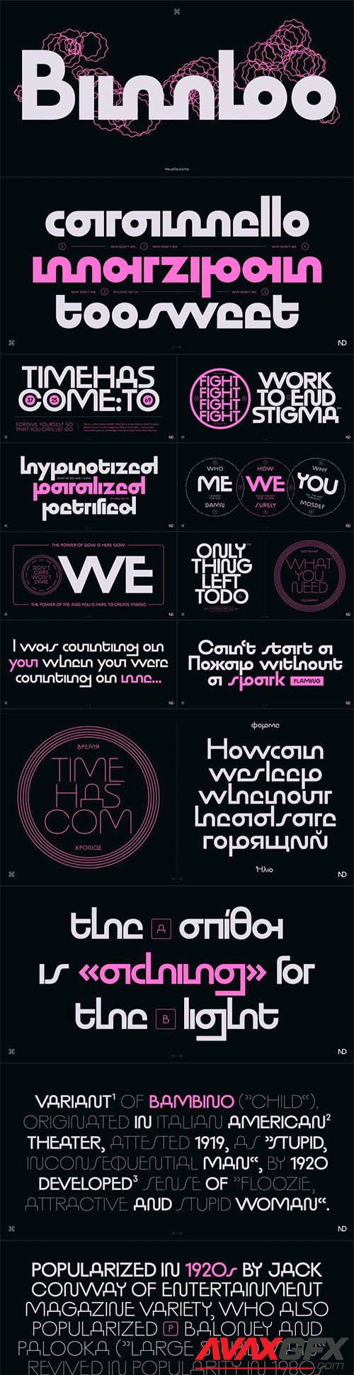 ND Bimbo font family