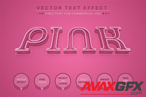 Pink stroke - editable text effect - 6307015