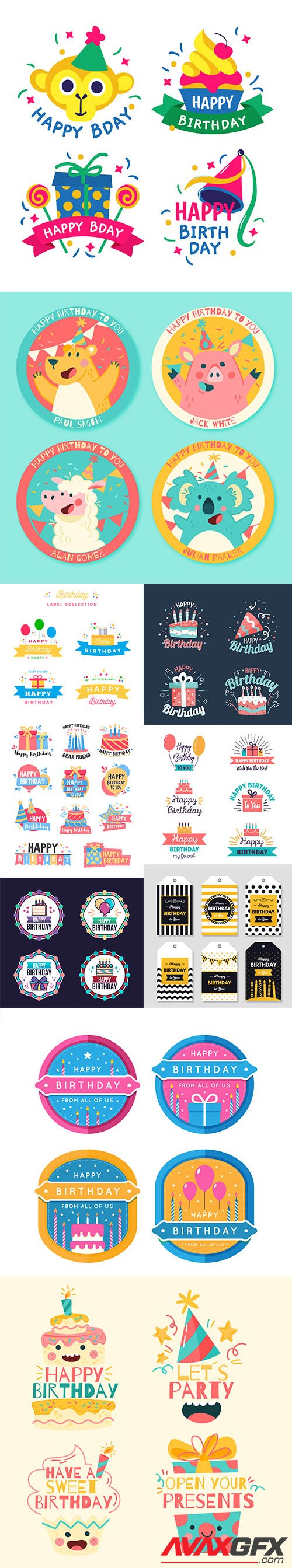 Birthday logo and badge collection
