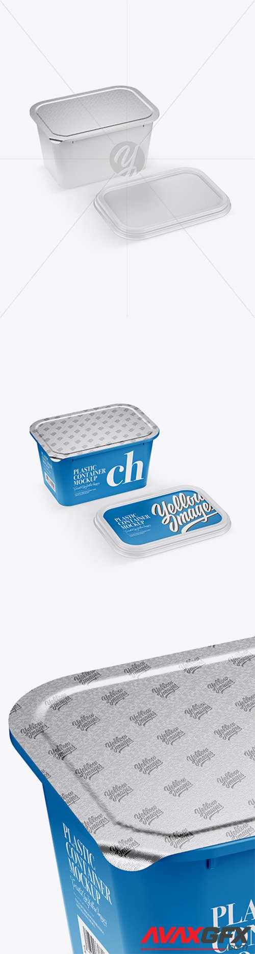 Opened Matte Plastic Container Mockup - Half Side View 20851