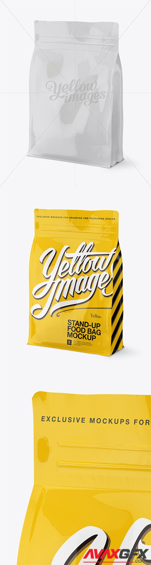 Glossy Stand-up Bag Mockup - Half Side View 16098