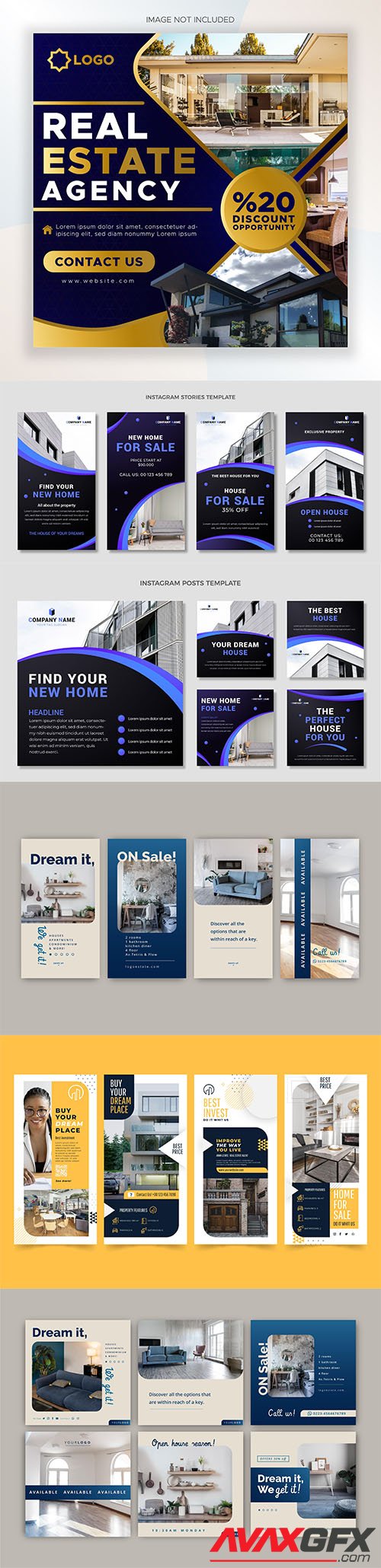 Flat real estate instagram story collection vol 2