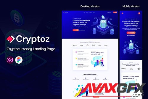 Cryptoz Mobile & Web Landing Page Template