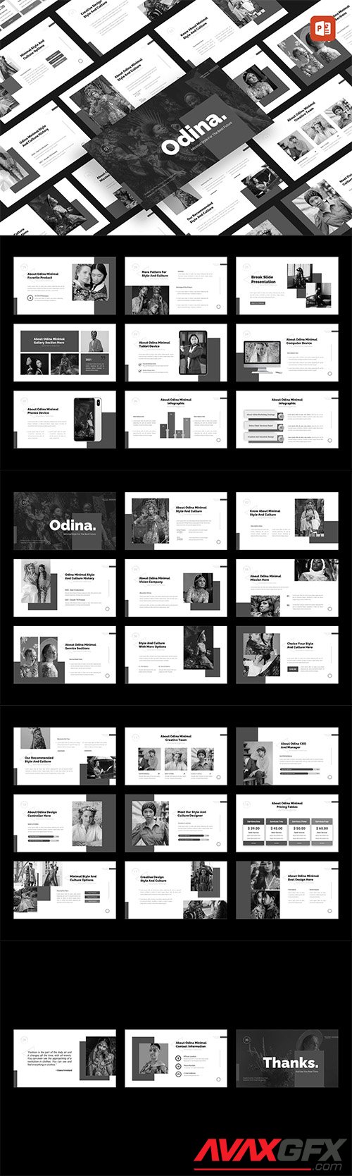 Odina - Minimal Style & Culture - Business Management  Powerpoint, Keynote and Google Slides Template