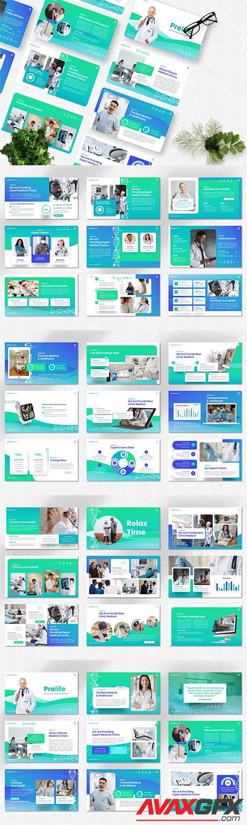 Prelife - Medical & Healthcare Powerpoint, Keynote and Google Slides Template