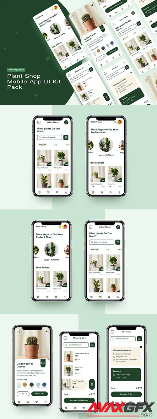 Plant Shop E-Commerce Mobile App UI Kit