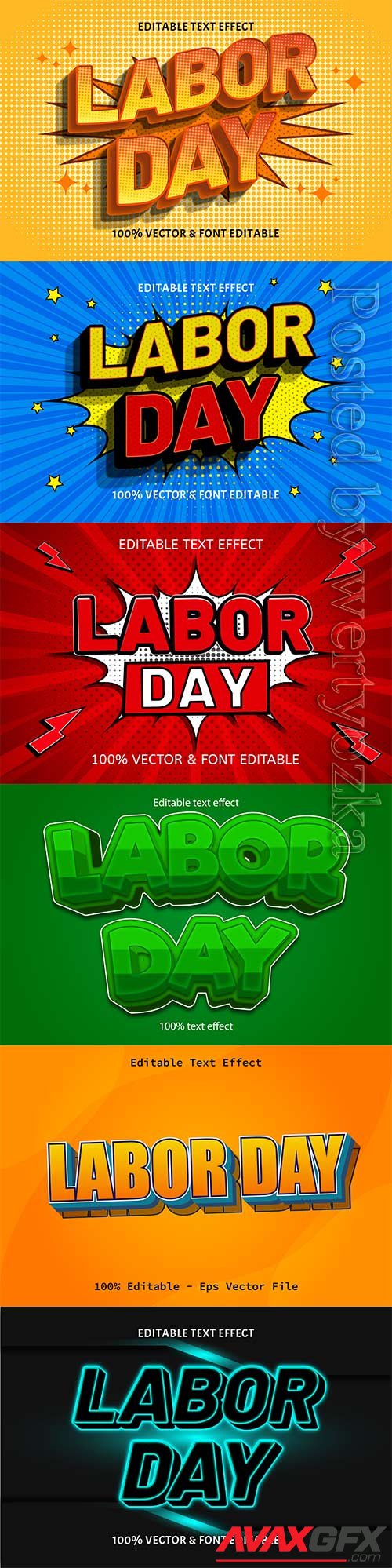 Labor day editable text effect vol 9