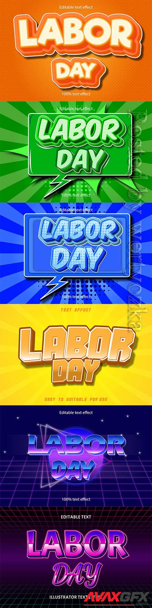 Labor day editable text effect vol 7