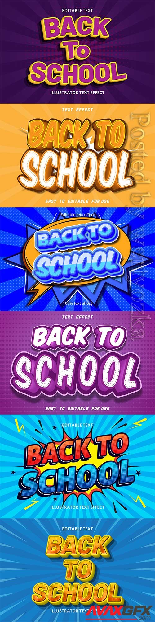 Back to school editable text effect vol 9