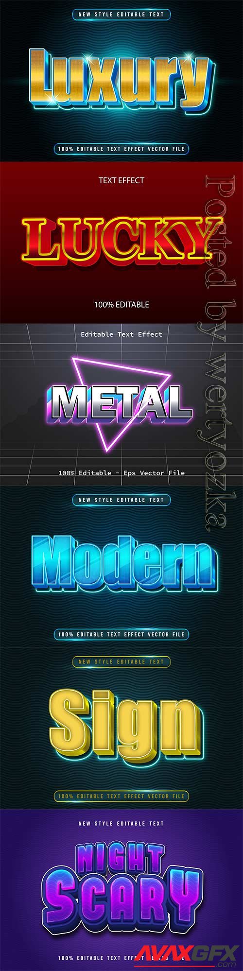 3d editable text style effect vector vol 615