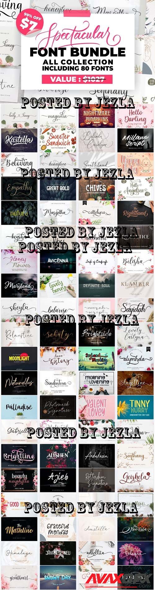 Spectacular Font Bundle - 80 Premium Fonts