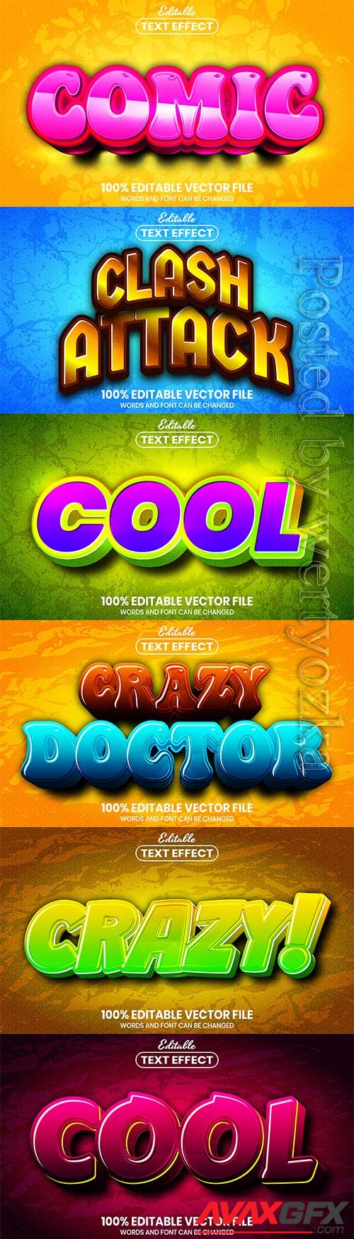 3d editable text style effect vector vol 621