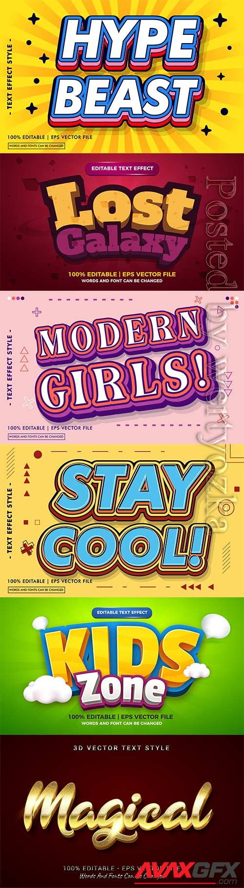 3d editable text style effect vector vol 636